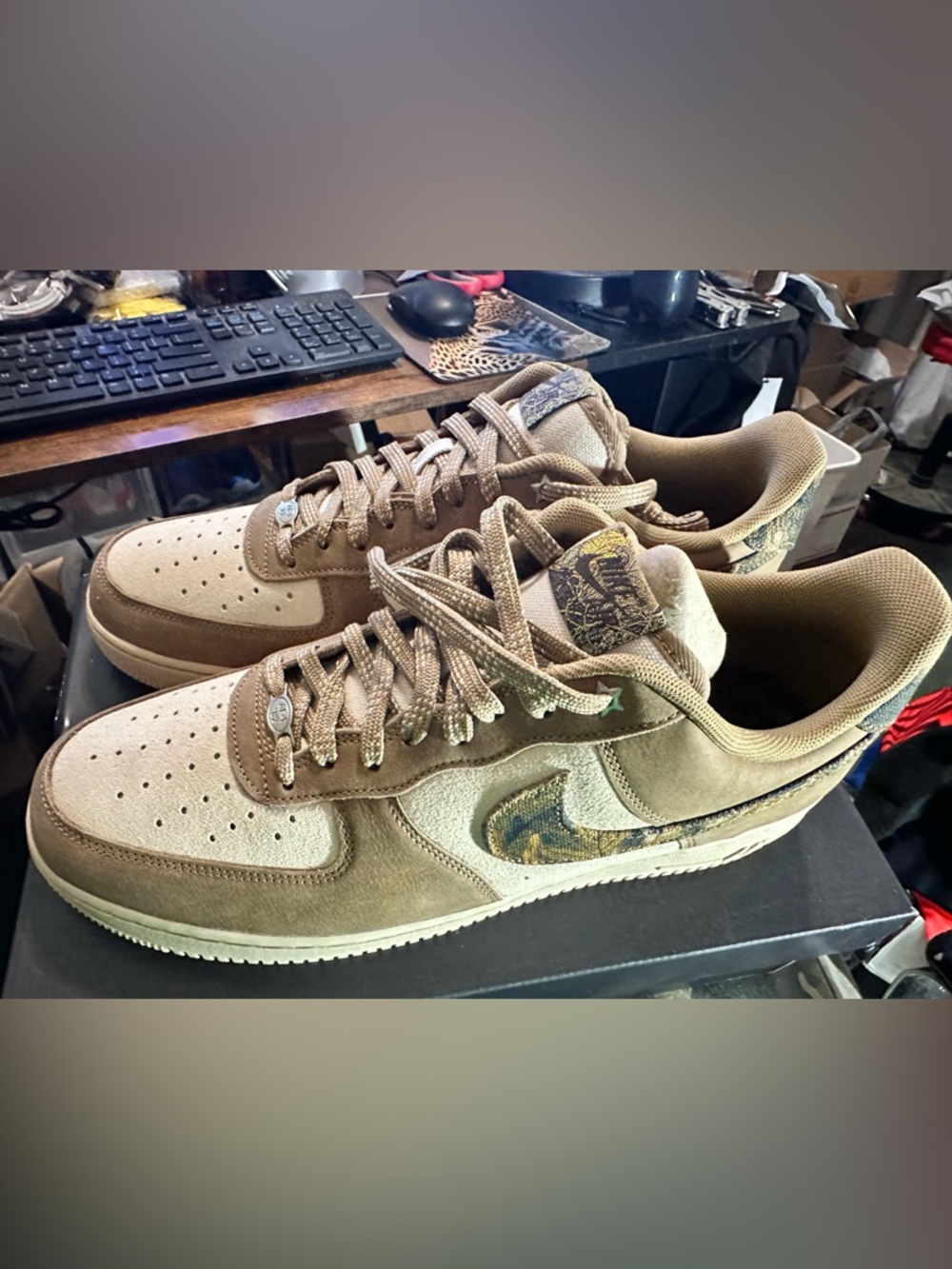 Nike Air Force 1 Low '07 LV8 Realtree Green Cargo Khaki Camo Size 13 - Picture 4 of 14